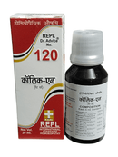 REPL Dr. Advice No. 120 homeopathic medicine bottle and packaging on a white background