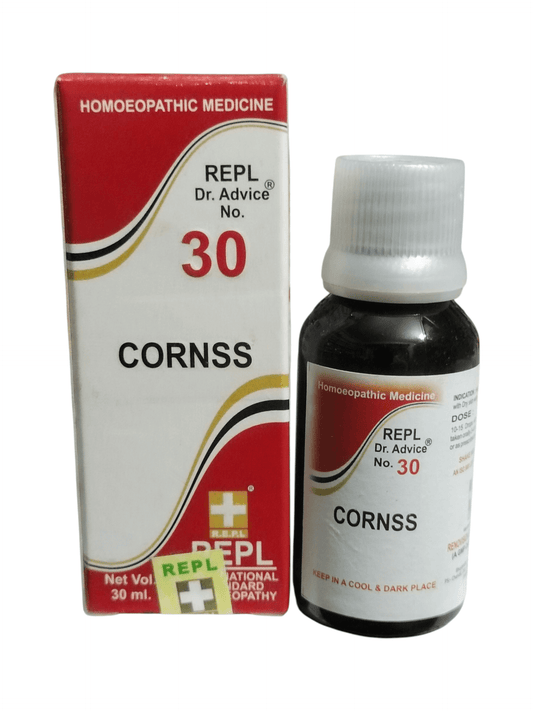 Cornss homeopathic medicine bottle and packaging on a white background
