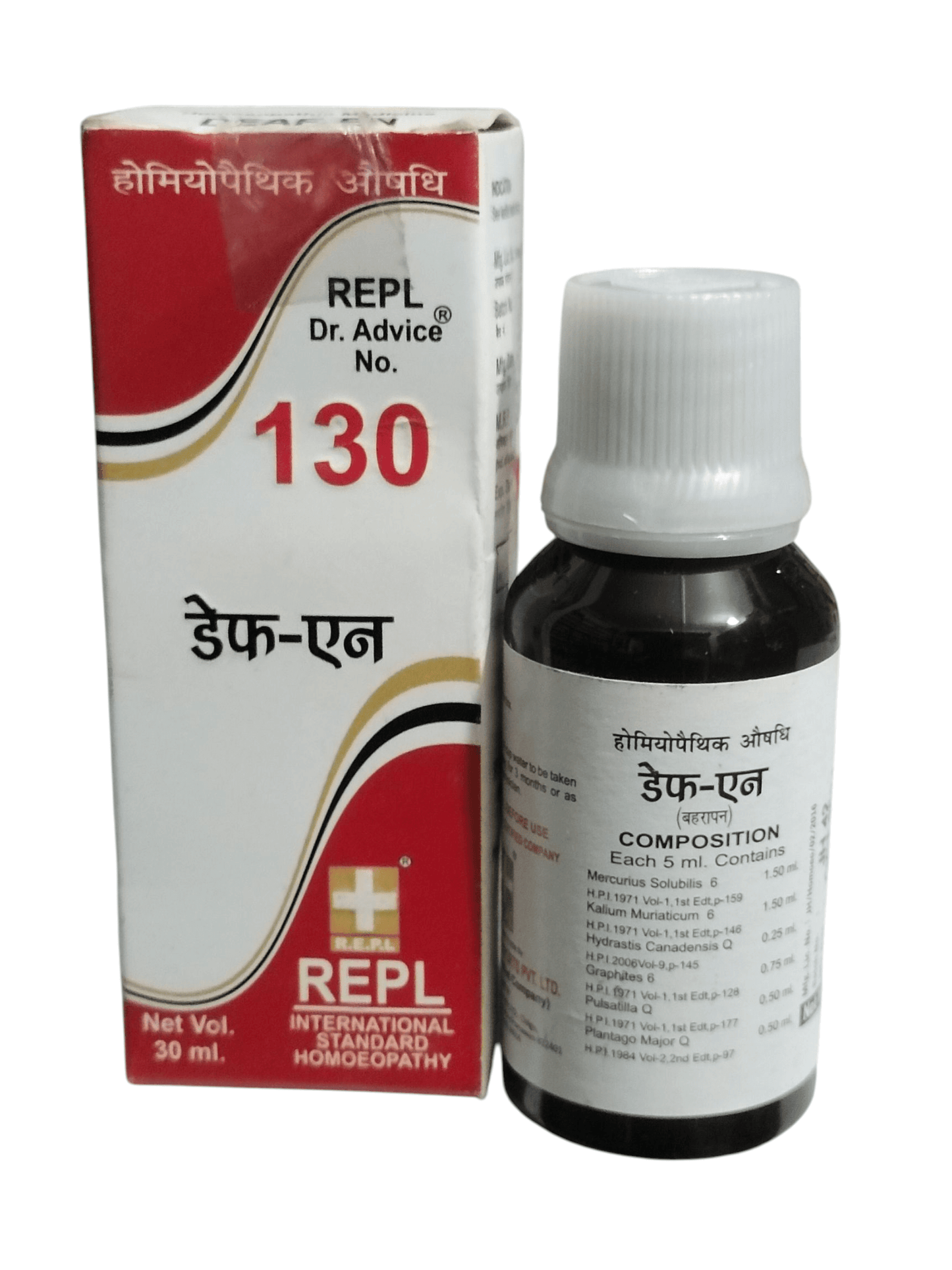 REPL Dr. Advice No. 130 bottle and box on a white background