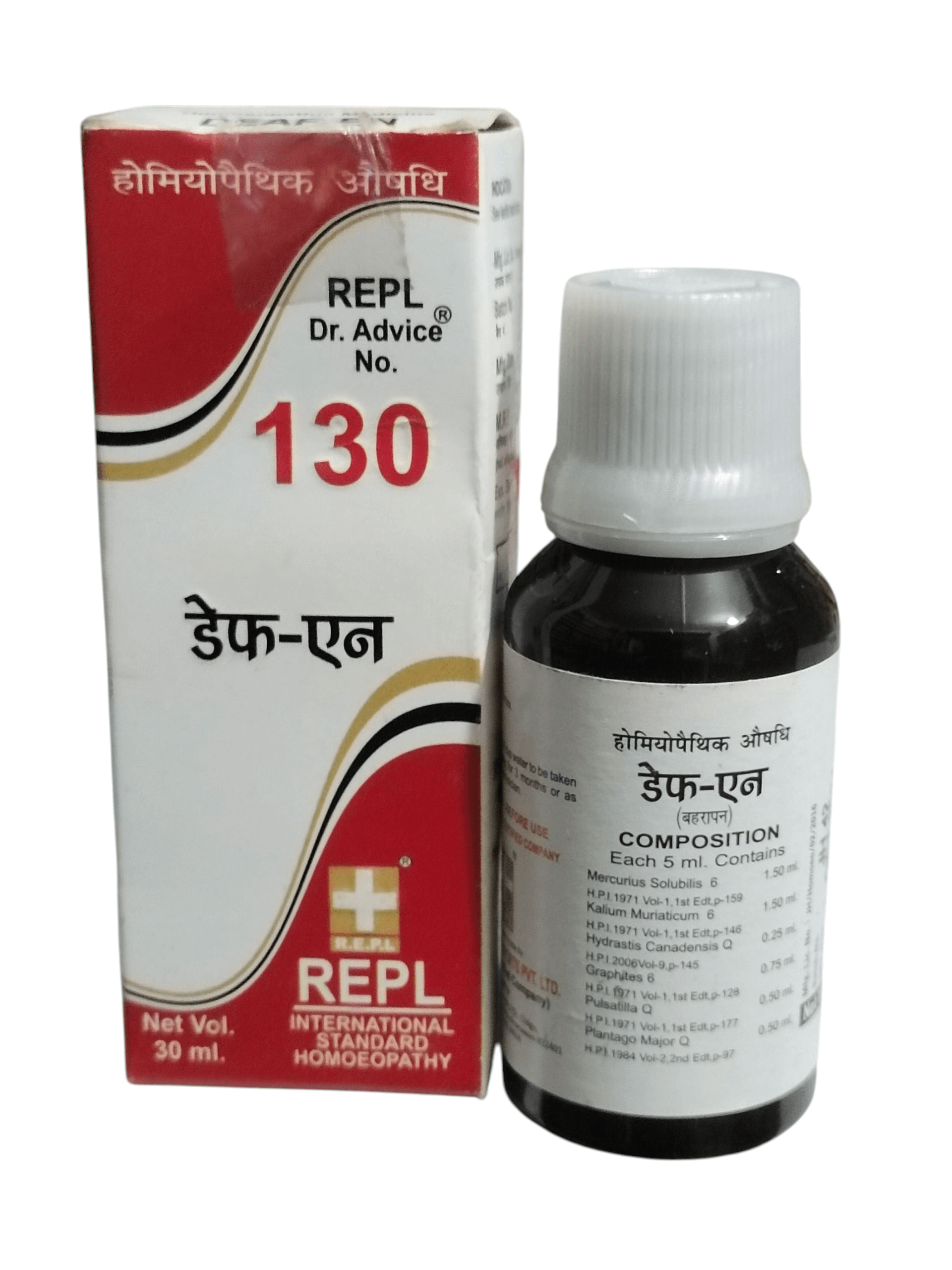 REPL Dr. Advice No. 130 bottle and box on a white background