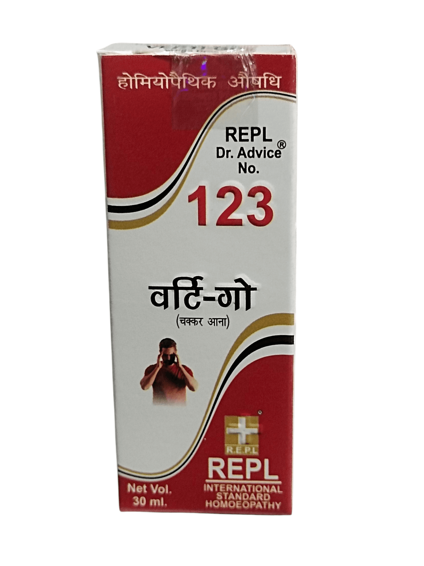 REPL Dr. Advice No. 123 homeopathic medicine box on a white background
