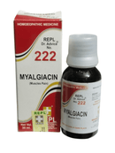 Myalgiacin bottle and packaging on a white background