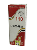 Box of Leucorest homeopathic medicine with red and white design