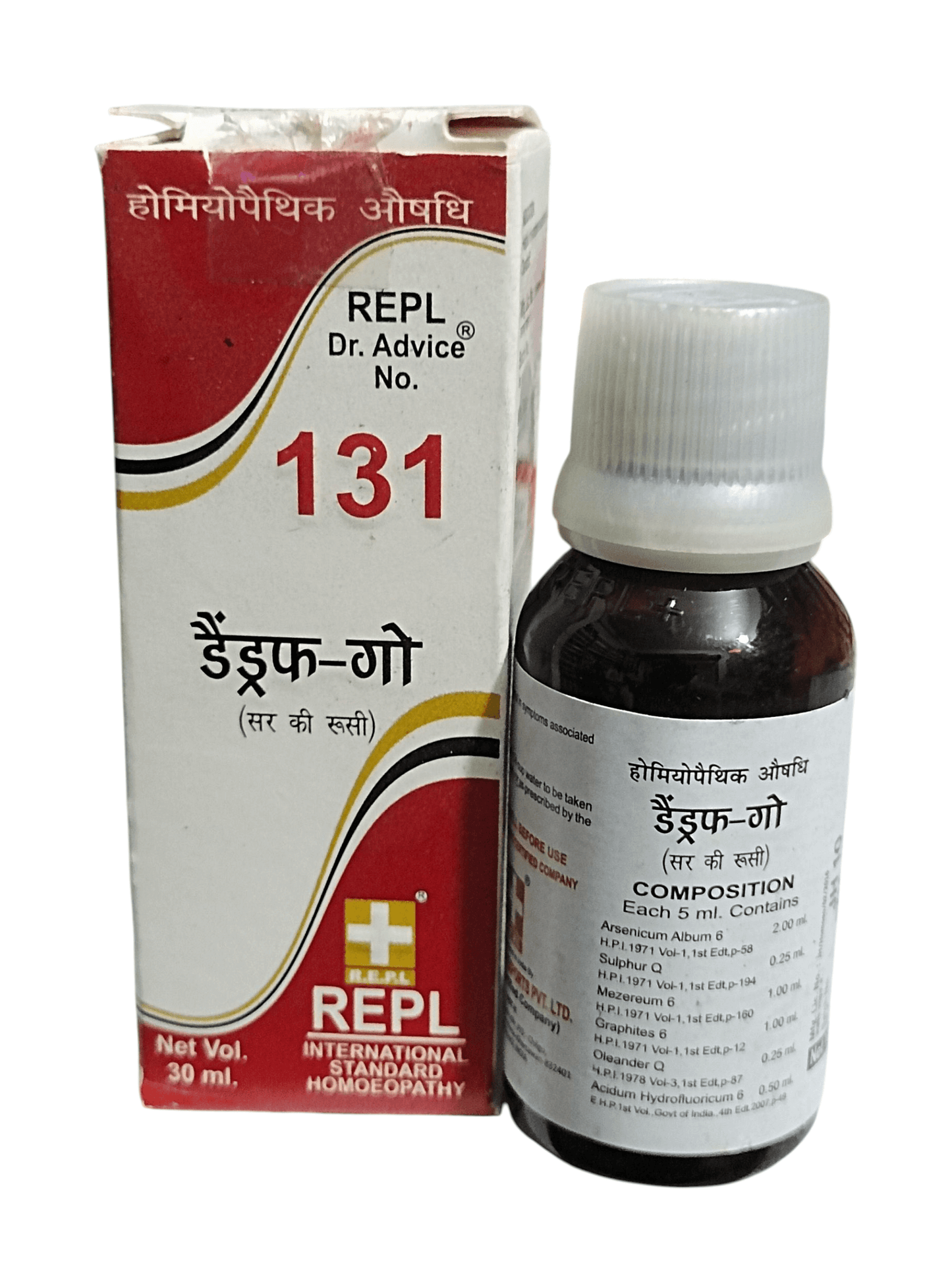 REPL Dr. Advice No. 131 bottle and packaging on a white background