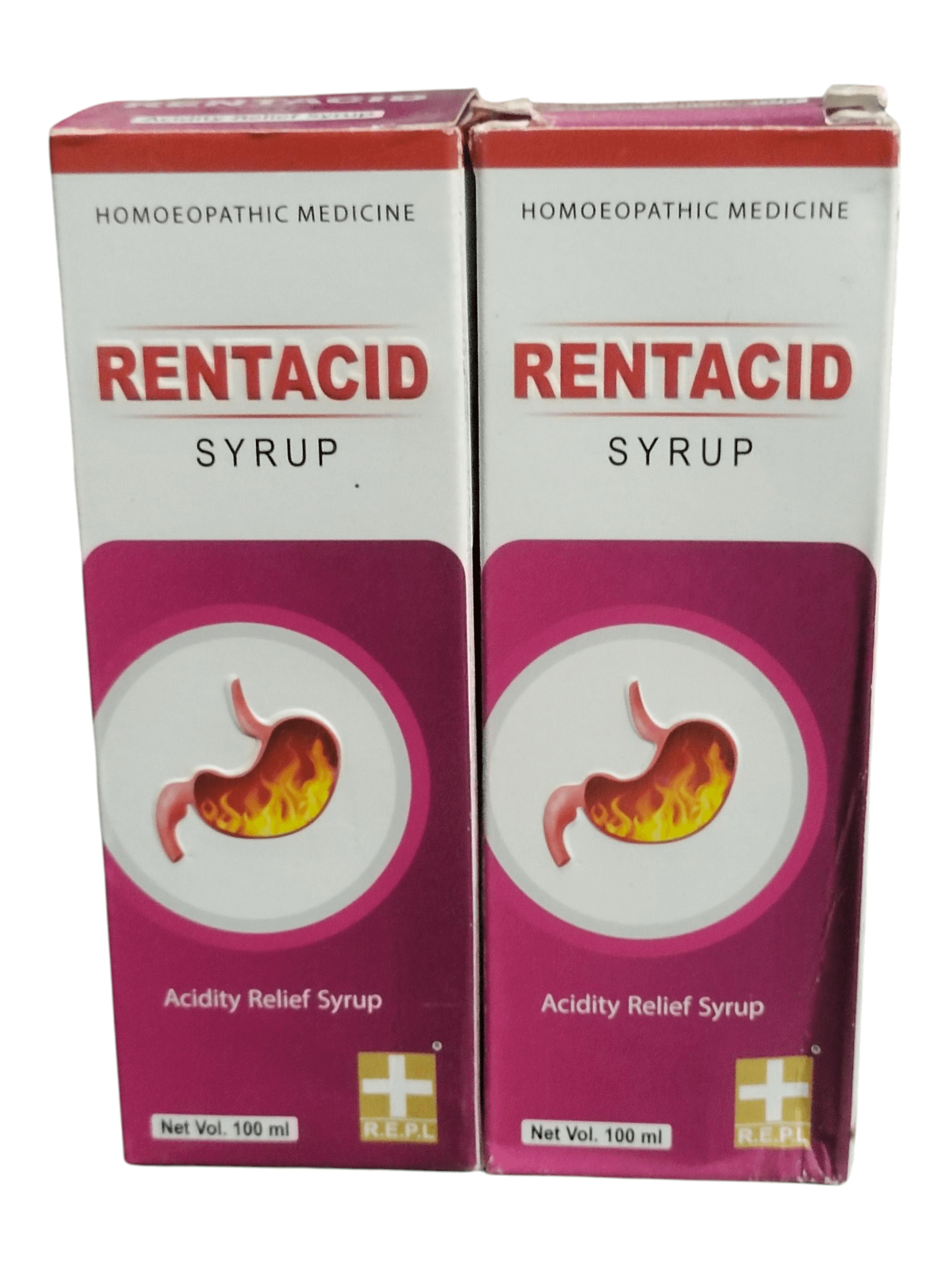 REPL RENTACID SYRUP HOMEOPATHIC MEDICINE 100ML USE FOR ACIDITY RELIEF (PACK OF 2)