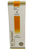 Box of BC German BC 4 Drops for inflammation on a white background