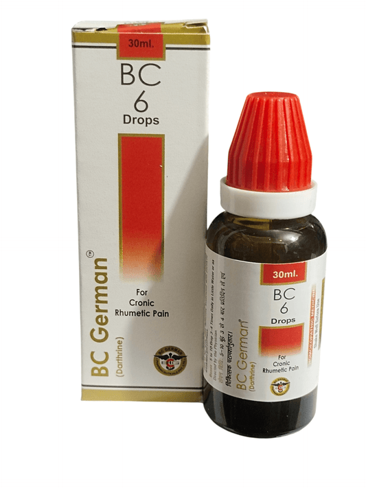 BC German BC 6 Drops bottle and packaging on a white background