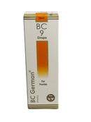Box of BC German BC 9 Drops for Psoriasis on a white background