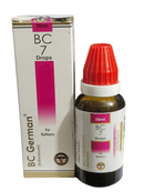BC 7 Drops bottle and packaging on a white background