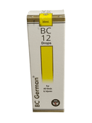 Box of BC German BC 12 Drops on a white background