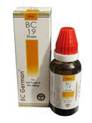 BC German BC 19 Drops bottle and packaging on a white background
