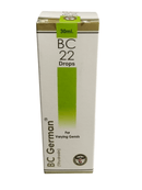 Box of BC German BC 22 Drops on a white background
