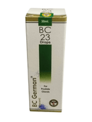 Box of BC 23 Drops for Prostate Glands on a white background
