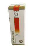 Box of BC German BC 24 Drops for influenza on a white background