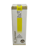 Box of BC German BC 28 Drops on a white background