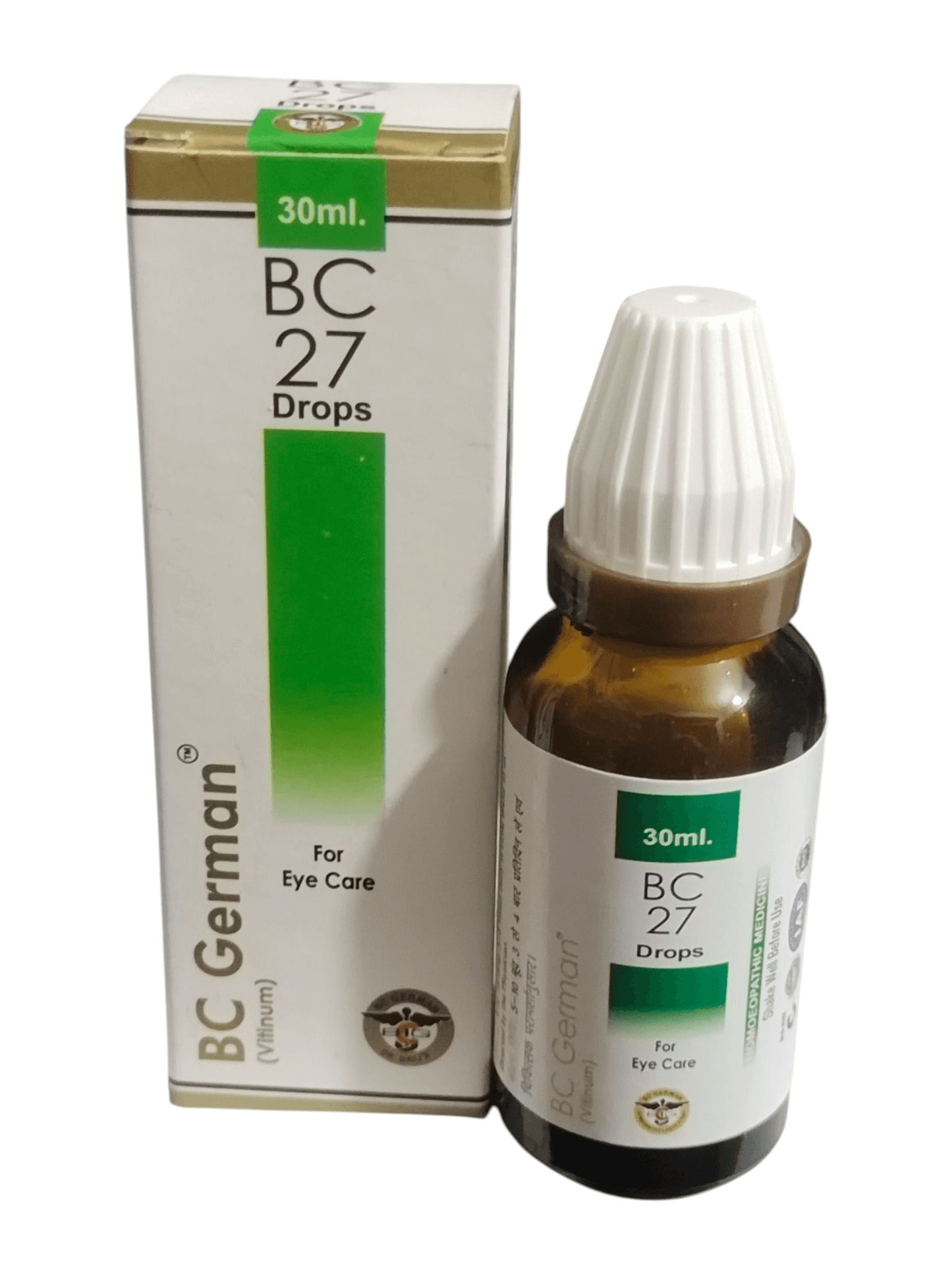 BC German BC 27 Drops bottle and packaging on a white background