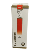Box of BC German BC 31 Drops on a white background