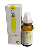 BC 33 Drops bottle and packaging on a white background