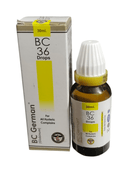 BC German BC 36 Drops bottle and packaging on a white background