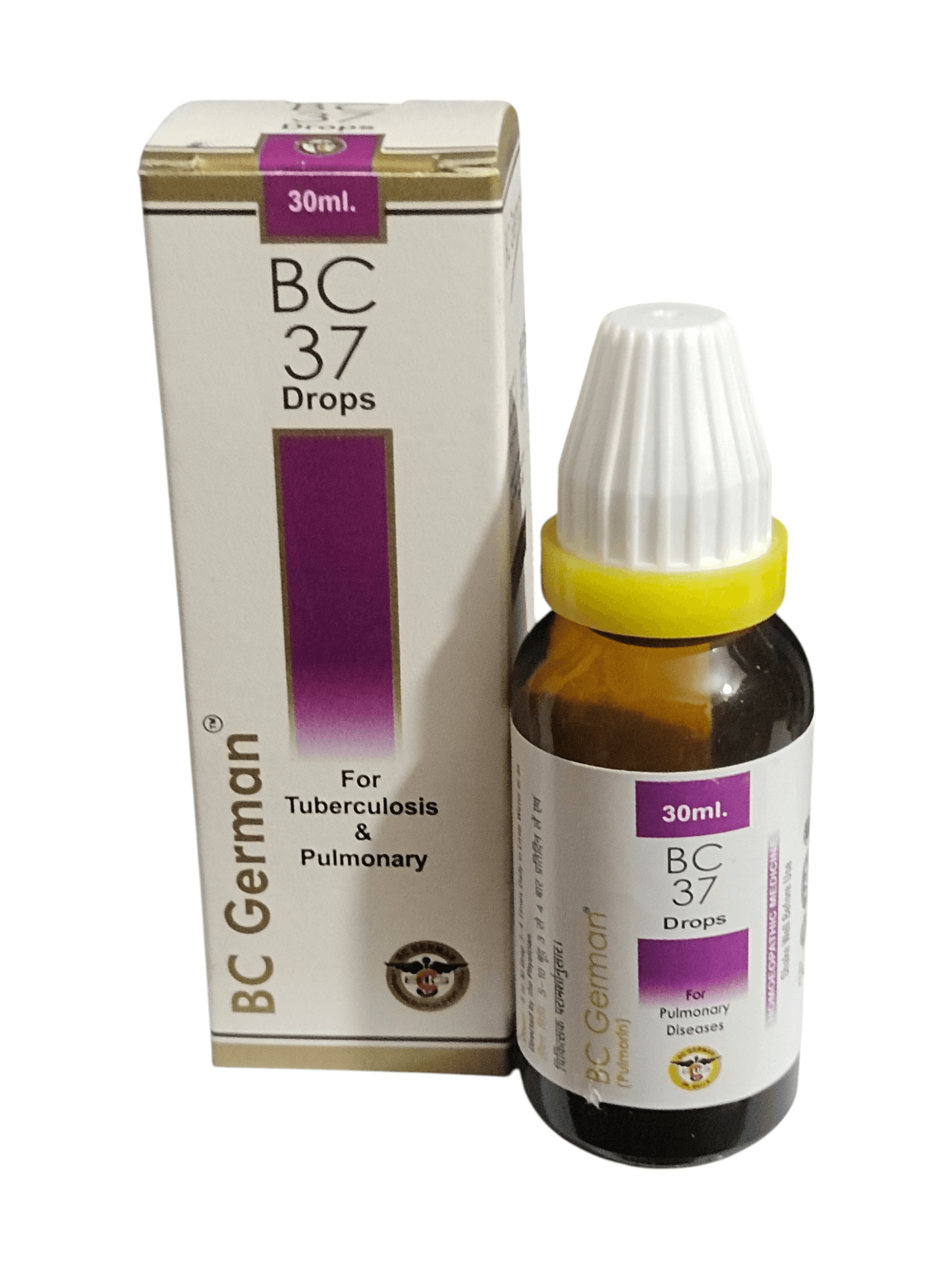 BC German BC 37 Drops bottle and packaging on a white background