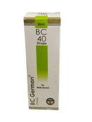 Box of BC 40 Drops for male sexual health on a white background