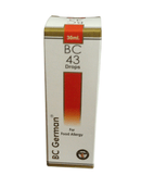 Box of BC German BC 43 Drops for food allergy on a white background