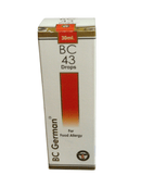 Box of BC 43 Drops for food allergy on a white background