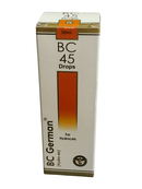 Box of BC German BC 45 Drops for hydrocels on a white background