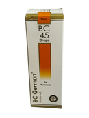 Box of BC 45 Drops for hydrocellars with a white background