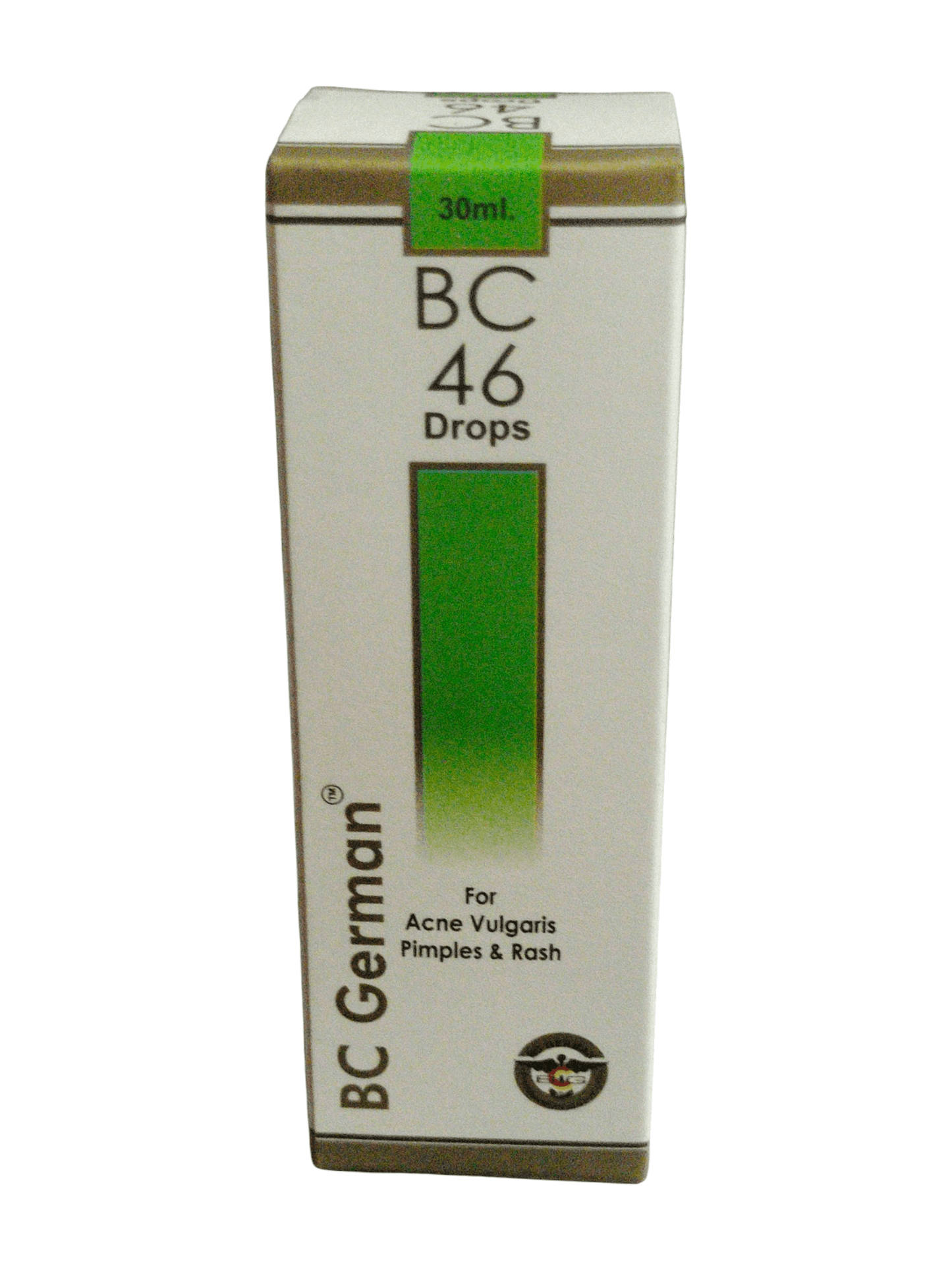 Box of BC German BC 46 Drops on a white background