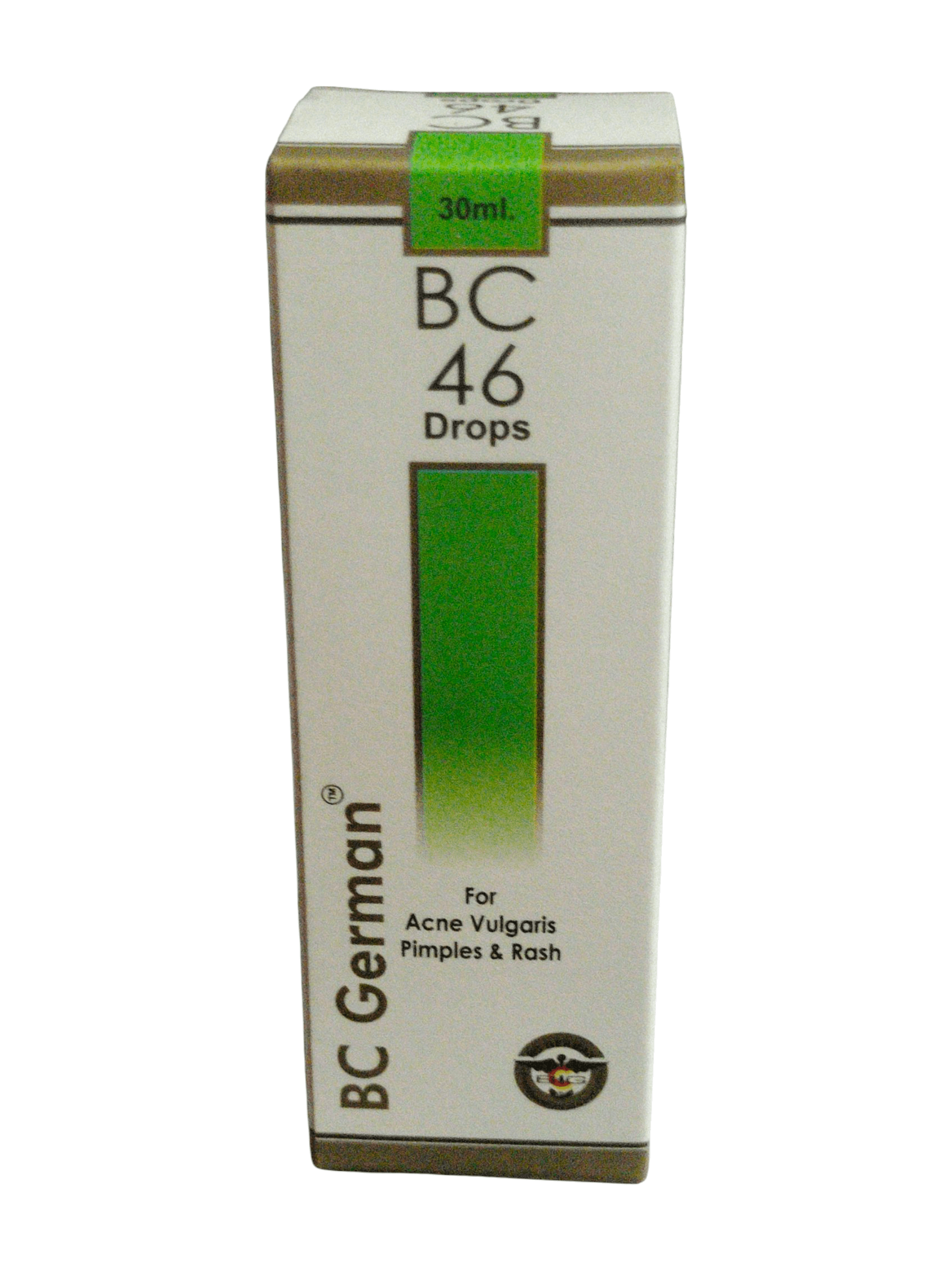 Box of BC German BC 46 Drops on a white background