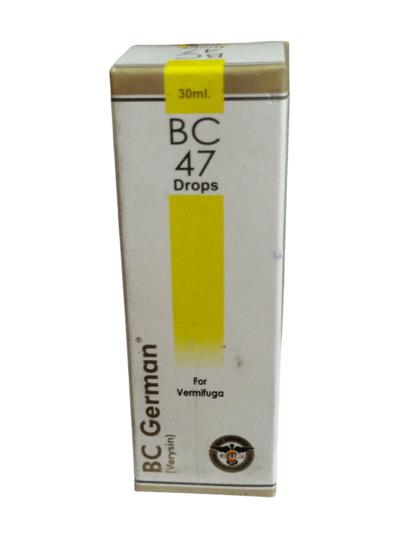 Box of BC German BC 47 Drops on a white background