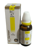 BC German BC 47 Drops bottle and packaging on a white background