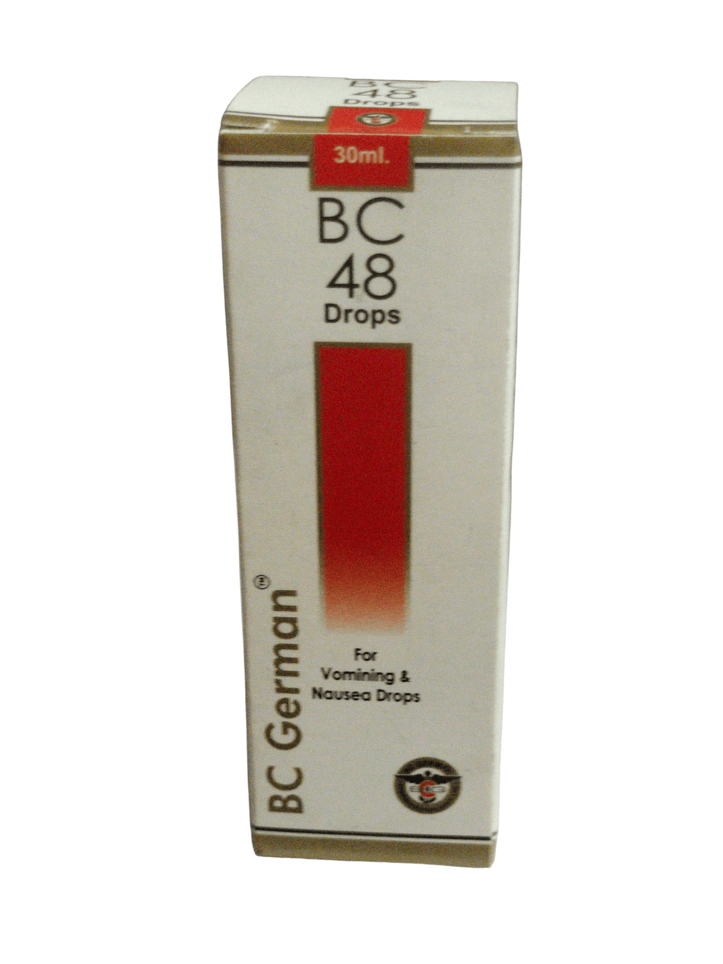 Box of BC 48 Drops for veterinary use on a white background