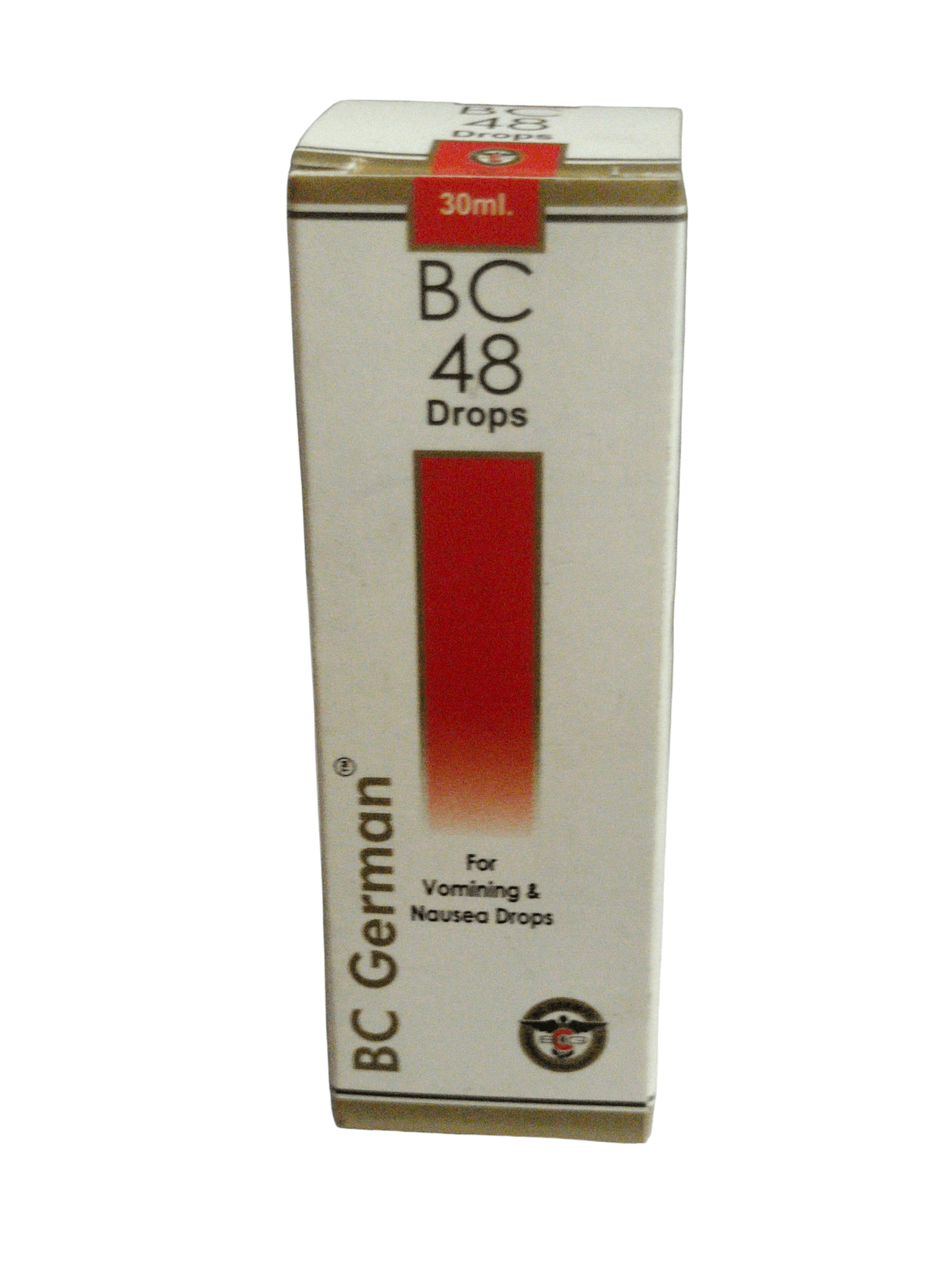 Box of BC 48 Drops for veterinary use on a white background