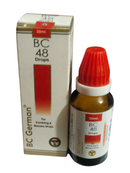 BC German BC 48 Drops bottle and packaging on a white background