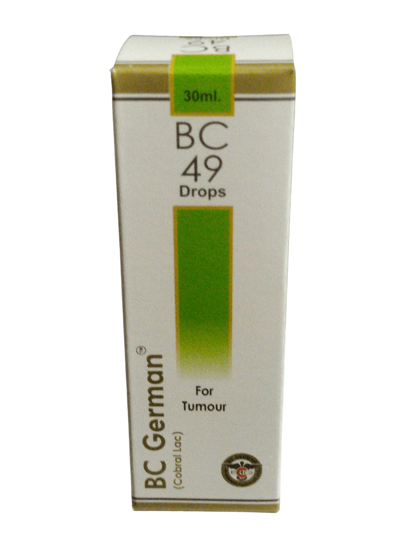 Box of BC German BC 49 Drops for Tumour on a white background