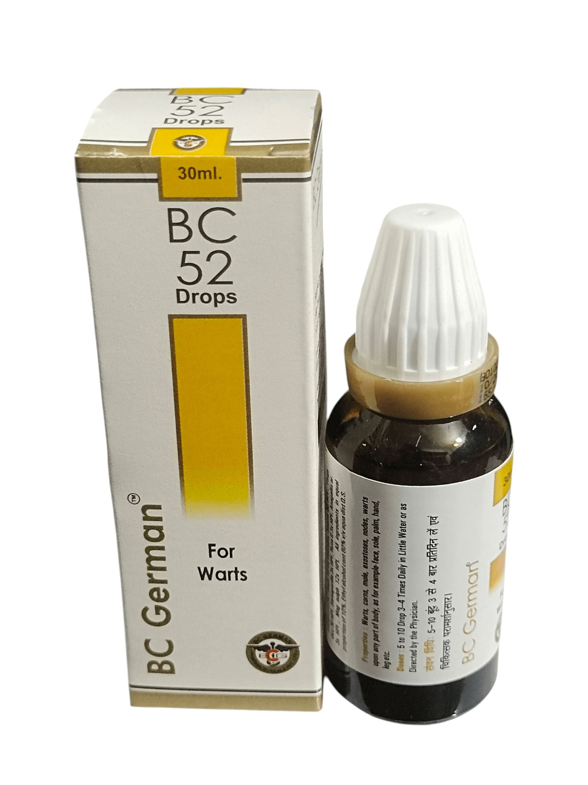 BC German BC 52 Drops bottle and packaging on a white background