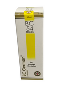 Box of BC German BC 54 Drops on a white background