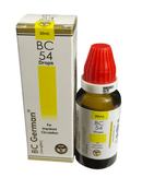 BC 54 Drops bottle with packaging on a white background