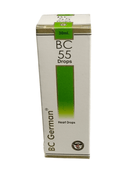 Box of BC 55 Drops with green gradient on a white background