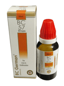BC 57 Drops bottle and packaging on a white background