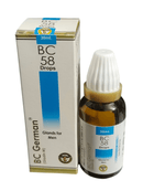 BC German BC 58 Drops bottle and packaging on a white background