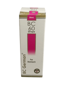 Box of BC 60 Drops for Stomach with pink label on a white background
