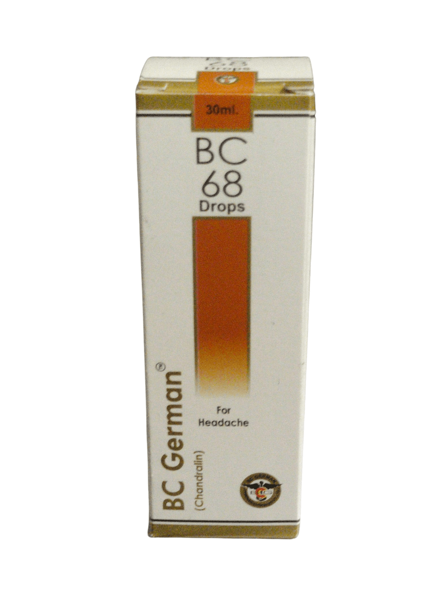 Box of BC 68 Drops for Headache by BC German on a white background