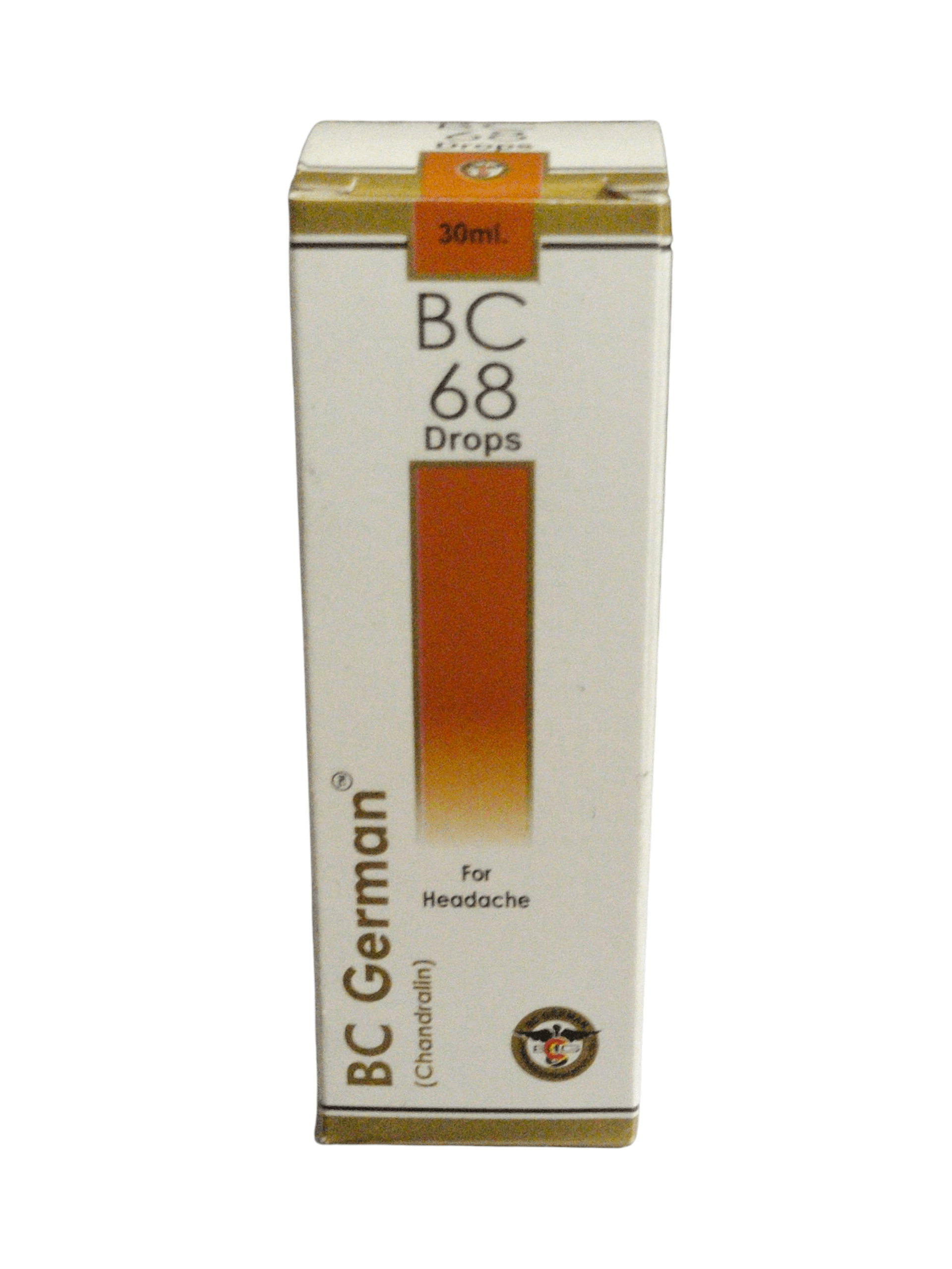 Box of BC 68 Drops for Headache by BC German on a white background