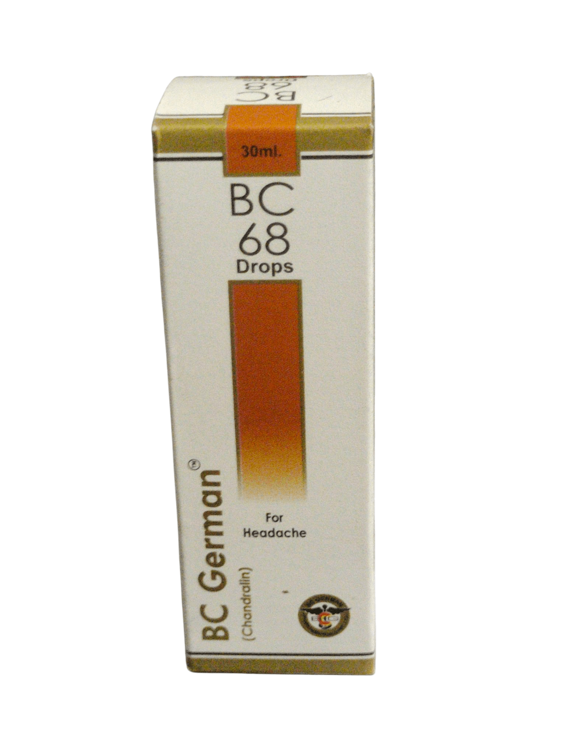 Box of BC 68 Drops for Headache by BC German on a white background