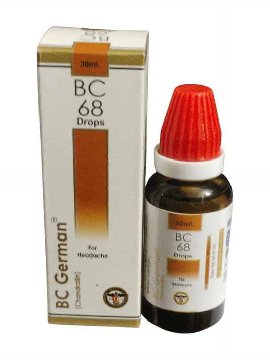 BC 68 Drops bottle and packaging on a white background
