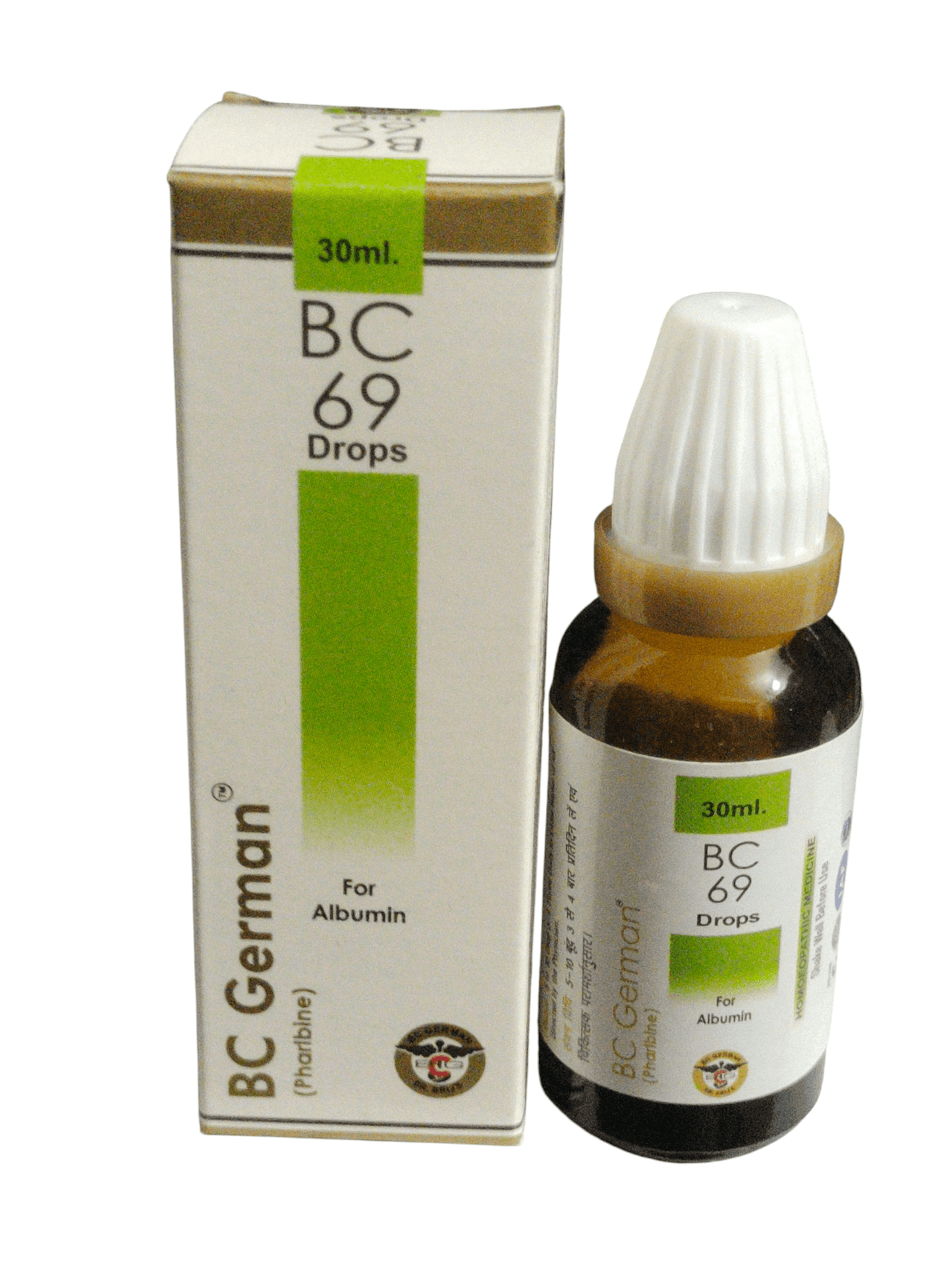 BC German BC 69 Drops bottle and packaging on a white background