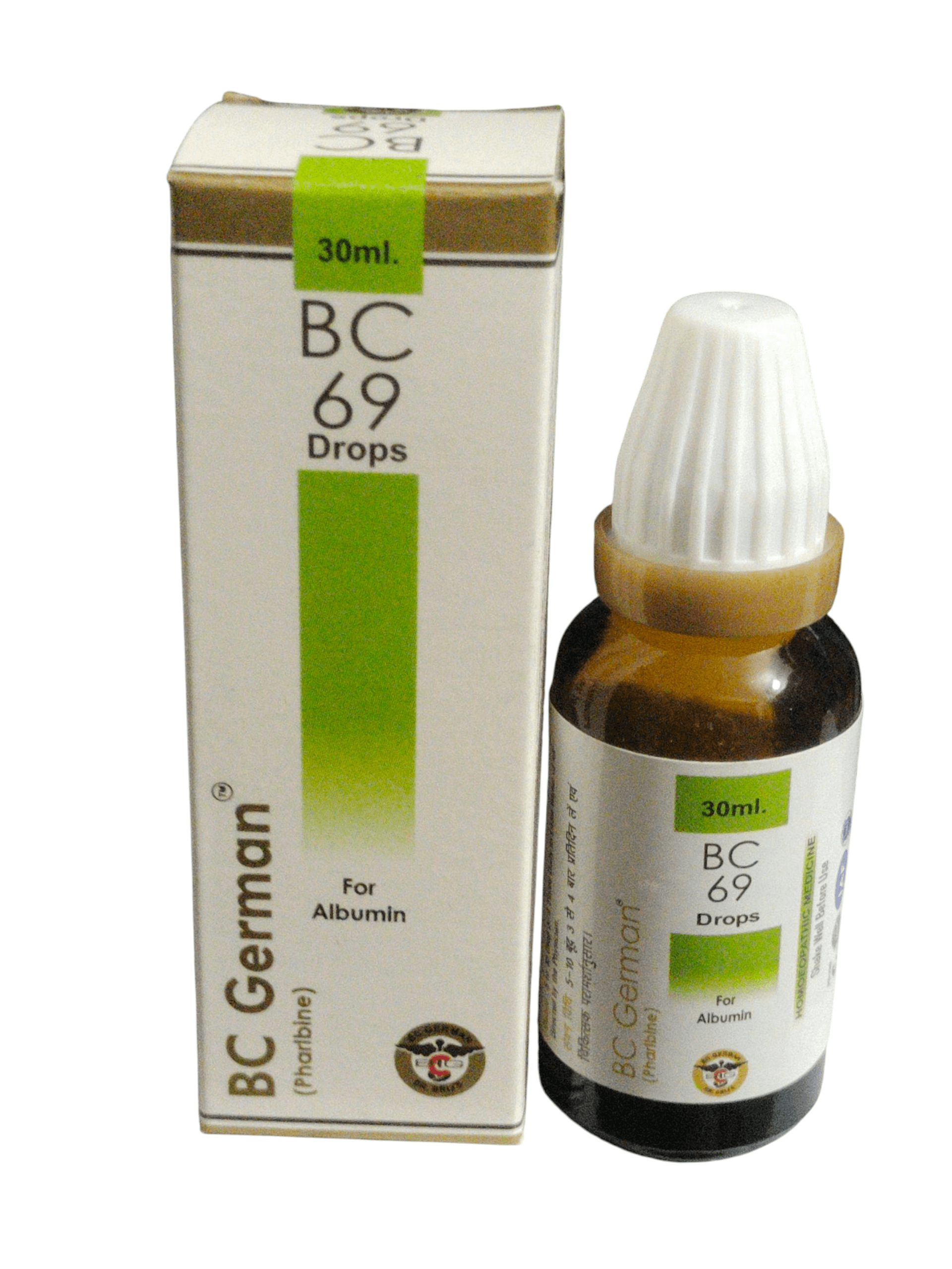 BC German BC 69 Drops bottle and packaging on a white background
